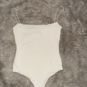 Naked Wardrobe White squareneck Bodysuit